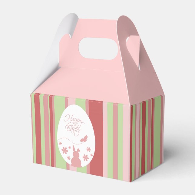 Modern Happy Easter Egg Pastel Pink Favor Boxes (Front Side)