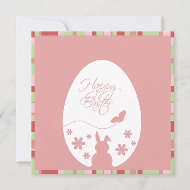 Modern Happy Easter Egg Pastel Pink Invitation (Front)
