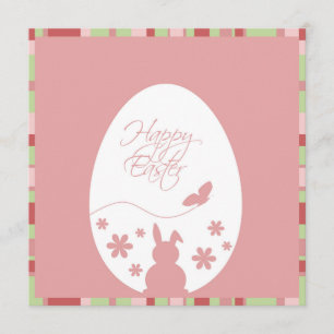 Modern Happy Easter Egg Pastel Pink Invitation