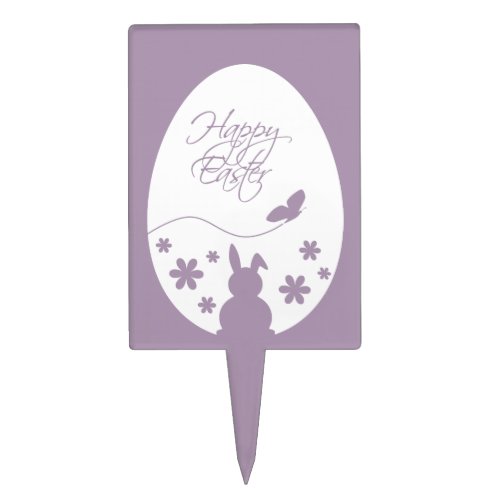 Modern Happy Easter Egg Pastel Purple Cake Topper