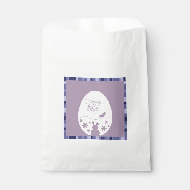 Modern Happy Easter Egg Pastel Purple Favor Bag (Front)