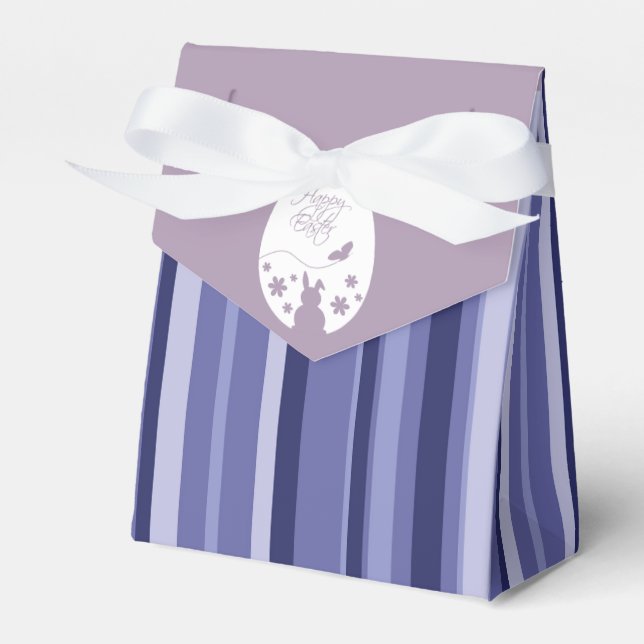 Modern Happy Easter Egg Pastel Purple Favor Boxes (Front Side)
