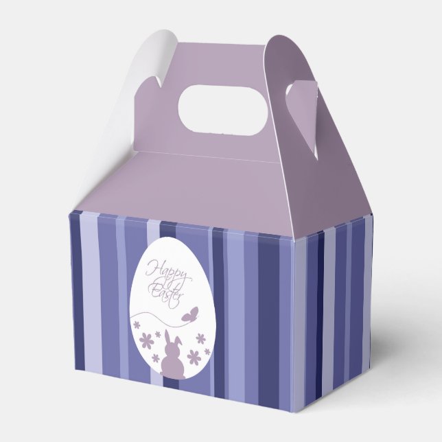 Modern Happy Easter Egg Pastel Purple Favor Boxes (Front Side)