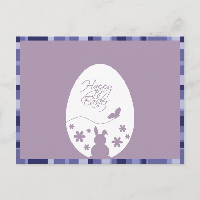 Modern Happy Easter Egg Pastel Purple Holiday Post (Front)