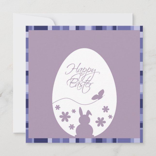 Modern Happy Easter Egg Pastel Purple Invitation (Front)