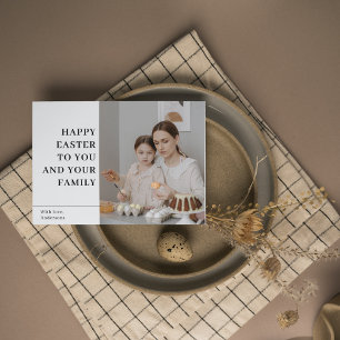 Modern Happy Easter   Family Gift  Postcard