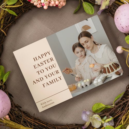 Modern Happy Easter  Family Gift  Postcard