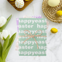 Modern Happy Easter Pattern Pastel Wrapping Paper Sheets