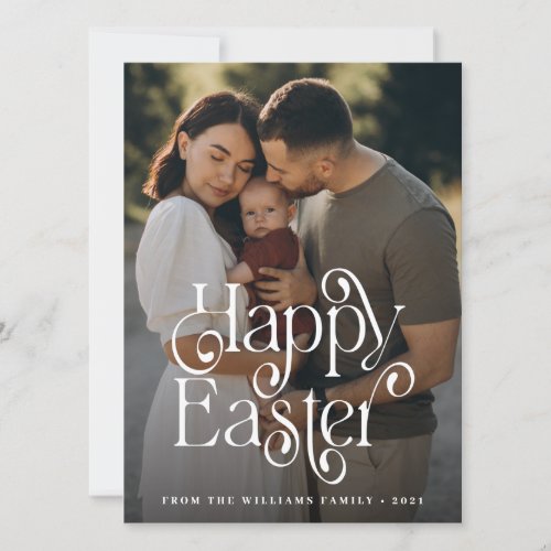 Modern Happy Easter Photo Holiday Card