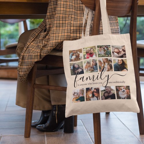Modern Happy Family Photo Collage Tote Bag