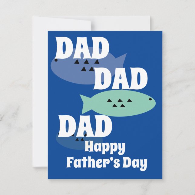 Modern Happy Father’s Day Fishing Blue  (Front)