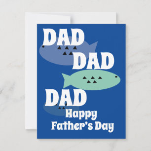 Modern Happy Father’s Day Fishing Blue 