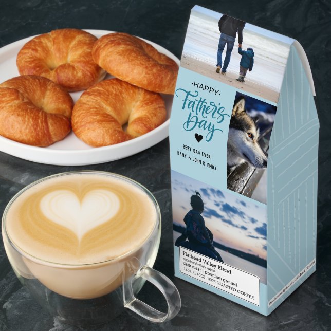 Modern Happy Father’s Day Photo Collage Typography Roasted Coffee (Breakfast)