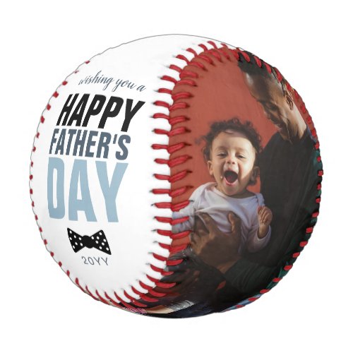 Modern Happy Fathers Day Dad Family Photos Bowtie Baseball