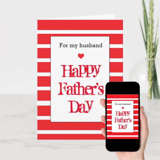 Modern Happy Father's Day Husband Card | Zazzle