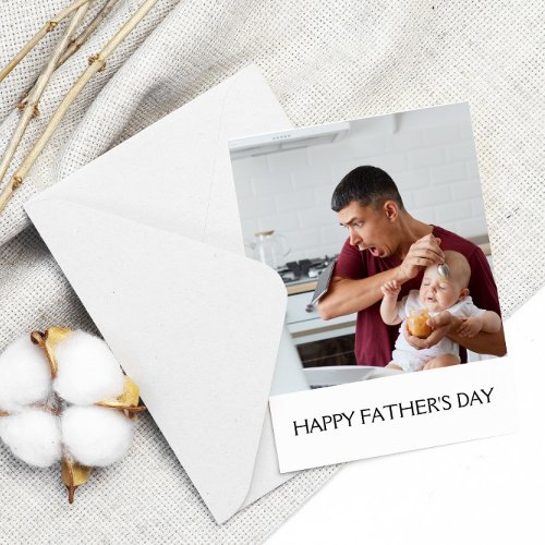 Modern Happy Fathers Day personalized photo Thank You Card
