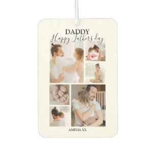 Modern Happy Fathers Day Photo Collage Air Freshener