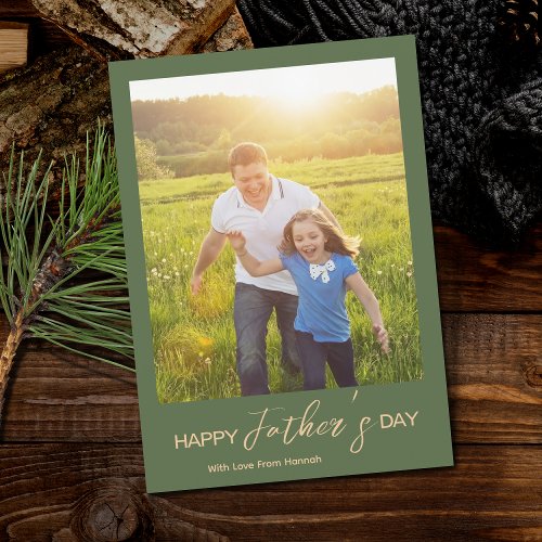 Modern Happy Fathers Day Photo Script Card