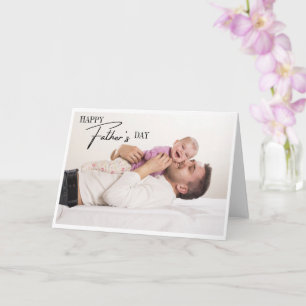 Modern Happy Father's Day Script Photo Card