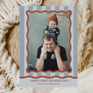 Modern Happy First Father's Day Photo Card