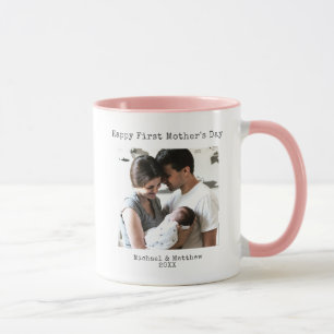 Modern Happy First Mothers Day Typewriter Coffee Mug