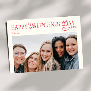 Modern Happy Galentines Day Bestfriends Photo Holiday Card