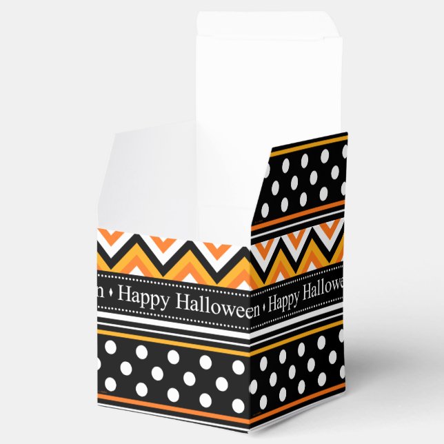 Modern Happy Halloween Pattern Favor Boxes (Opened)
