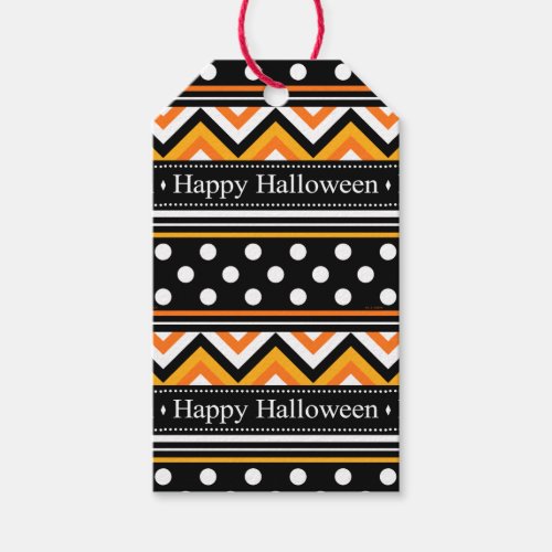 Modern Happy Halloween Pattern Gift Tags
