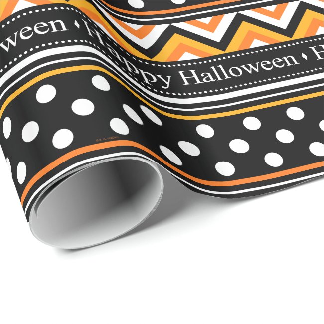 Modern Happy Halloween Pattern Wrapping Paper
