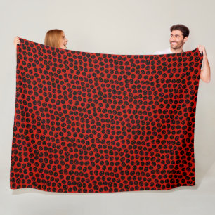 Modern Happy Halloween Red Pumpkin Fleece Blanket