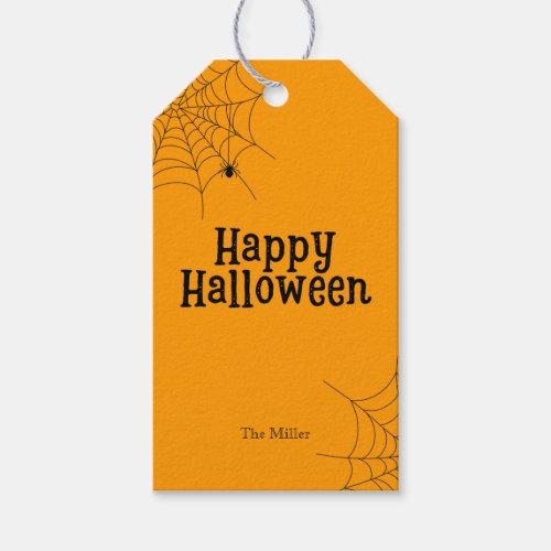 Modern Happy Halloween Spooky Spider Gift Tags