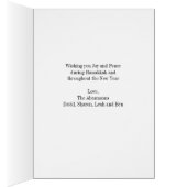 Modern Happy Hanukkah Candle Holiday Greeting Card (Inside (Right))