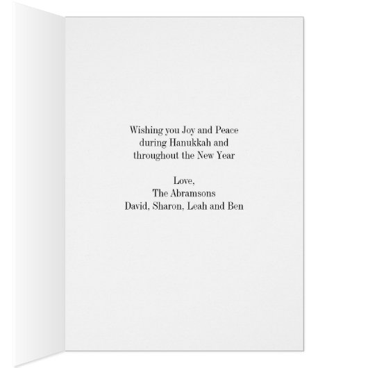 Modern Happy Hanukkah Candle Holiday Greeting Card (Inside (Right))