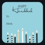Modern Happy Hanukkah Candles Holiday Sticker<br><div class="desc">Personalize the custom text above. You can find additional coordinating items in our "Modern Happy Hanukkah Candles" collection.</div>