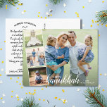Modern Happy Hanukkah Hand Lettered Photo Collage Postcard<br><div class="desc">Celebrate the Hanukkah with this fun postcard featuring 4 of your photos and the hand lettered words "Happy Hanukkah" on the front and your custom note on the back. Or, if you'd like, delete the typed note on the back and handwrite each postcard individually. Add your address for easy mailing....</div>