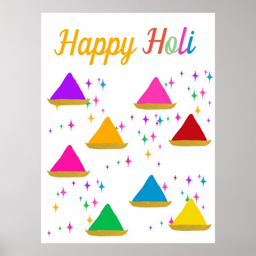 Modern Happy Holi Hindu Festival Colors Design Poster
