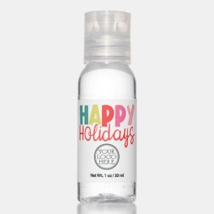 Modern Happy Holiday business promotional giveaway Hand Sanitizer