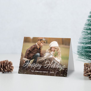 Modern Happy Holidays 2 PHOTO Christmas Card