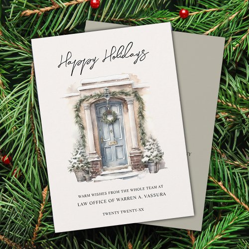 Modern Happy Holidays Business Flat Holiday Card