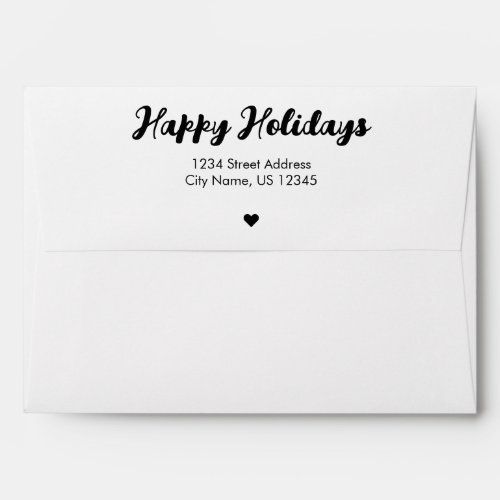 Modern Happy Holidays Christmas Card Envelope