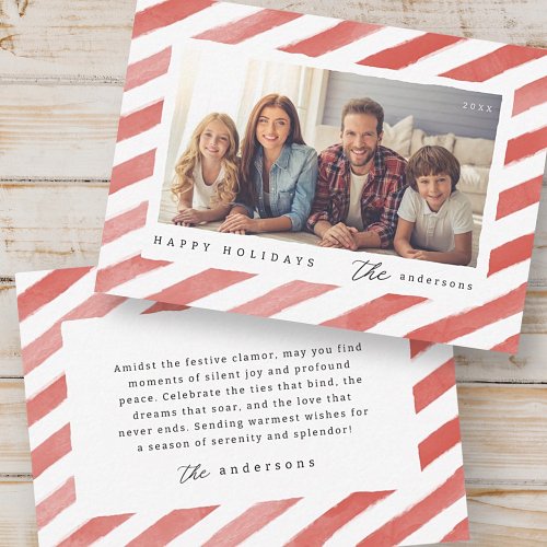 Modern Happy Holidays Christmas Family Photo Holiday Card