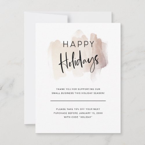Modern Happy Holidays from your Small Business Holiday Card