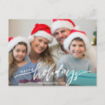Modern Happy Holidays Hand Lettered Family Photo Postcard<br><div class="desc">Celebrate the season with this fun postcard featuring your photo and the handwritten words "Happy Holidays" on the front and your custom note on the back. Or, if you'd like, delete the typed note on the back and handwrite each postcard individually. Add your return address for easy mailing. Simple and...</div>