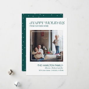 Modern Happy Holidays Moving Announcement Photo