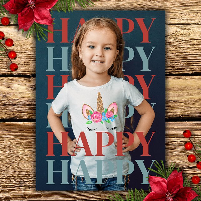 Modern Happy Holidays Photo Card (Modern Happy Holidays Photo Card)