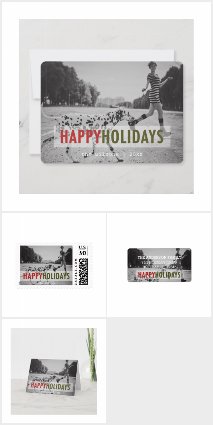 Modern Happy Holidays Photo Card Collection