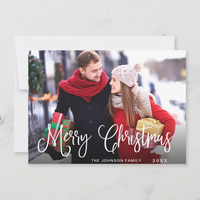 Modern Happy Holidays PHOTO Christmas Greeting Card (Front)
