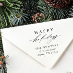 Modern Happy Holidays Return Address Self-inking Stamp<br><div class="desc">Create your own return address rubber stamp. For more advanced customization of this design,  please click the "customize further" link above!</div>