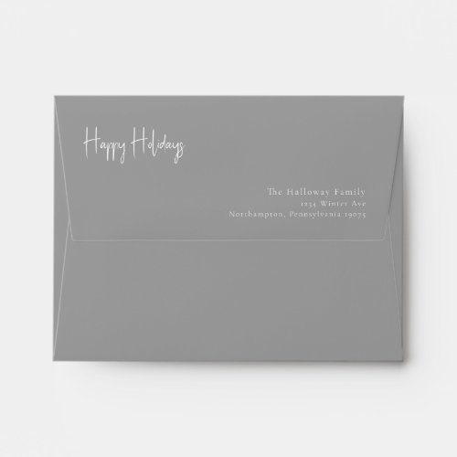 Modern Happy Holidays  Silver Card Envelope