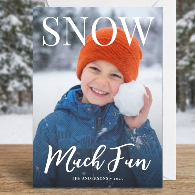 Modern Happy Holidays winter Photo Holiday  Card (Creator Uploaded)